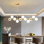 Aurelia Globe Chandelier – Modern Glass & Gold Pendant Light for Dining Room