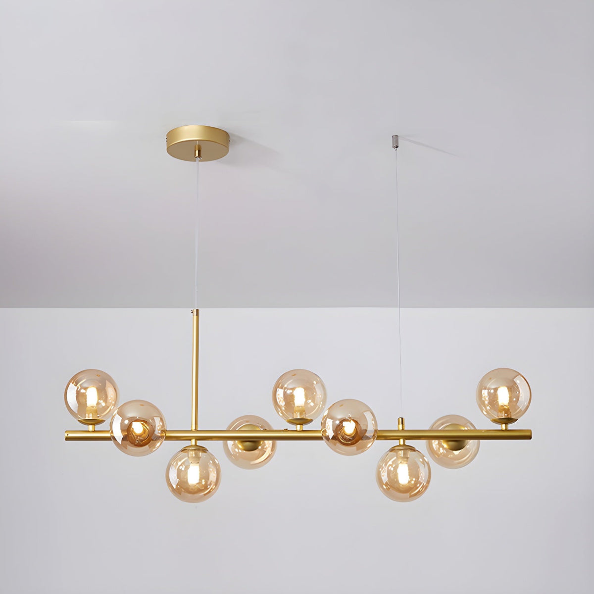 Aurelia Globe Chandelier – Modern Glass & Gold Pendant Light for Dining Room