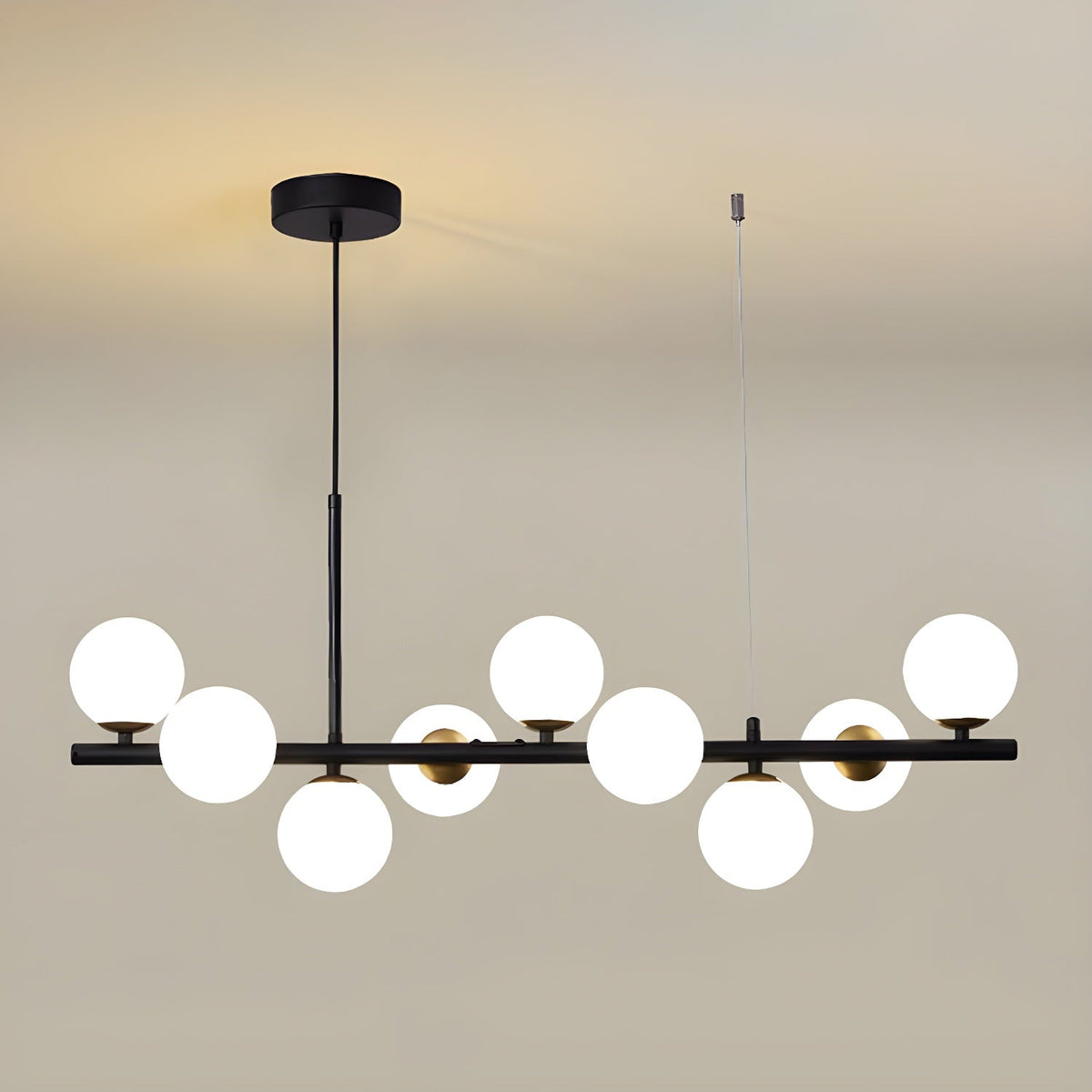 Aurelia Globe Chandelier – Modern Glass & Gold Pendant Light for Dining Room