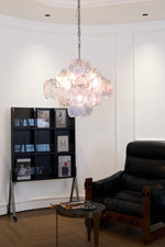 Aurelia Iridescent Glass Chandelier – Modern Murano-Inspired Pendant Light