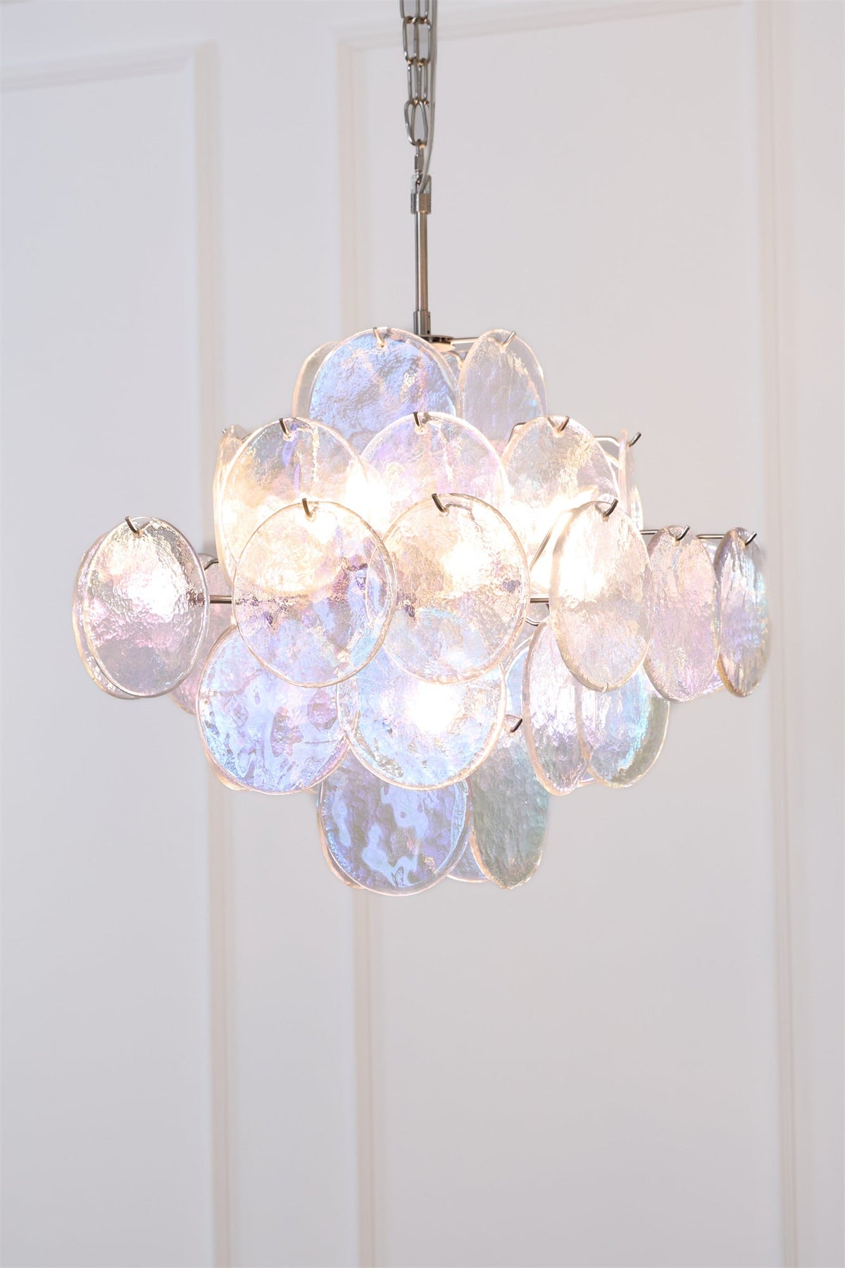 Aurelia Iridescent Glass Chandelier – Modern Murano-Inspired Pendant Light