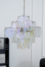 Aurelia Iridescent Glass Chandelier – Modern Murano-Inspired Pendant Light