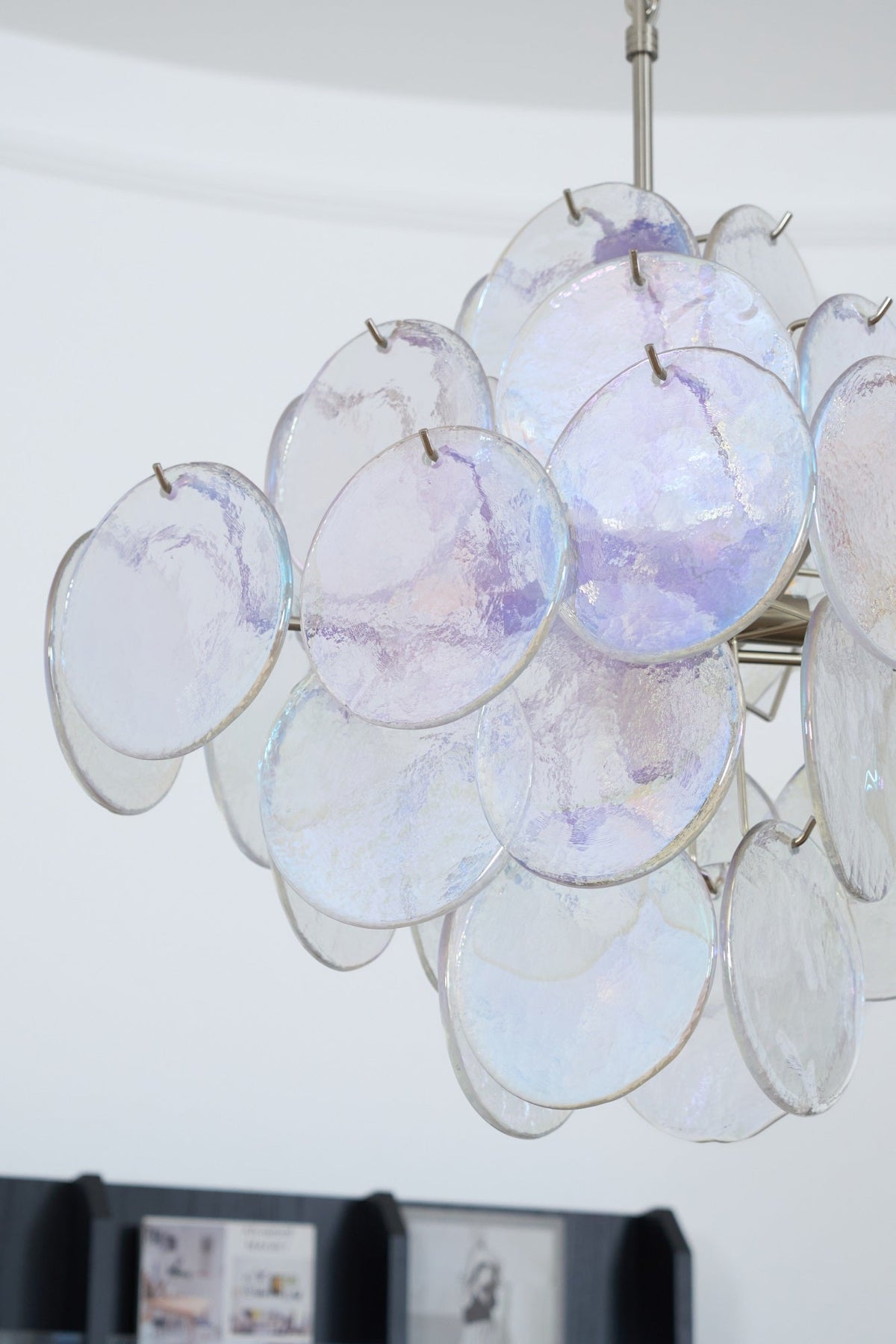 Aurelia Iridescent Glass Chandelier – Modern Murano-Inspired Pendant Light