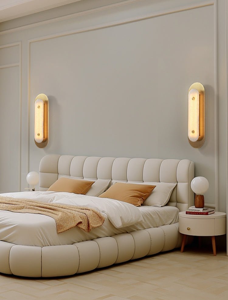 Aurelia Perforated Alabaster Wall Sconce in Gold