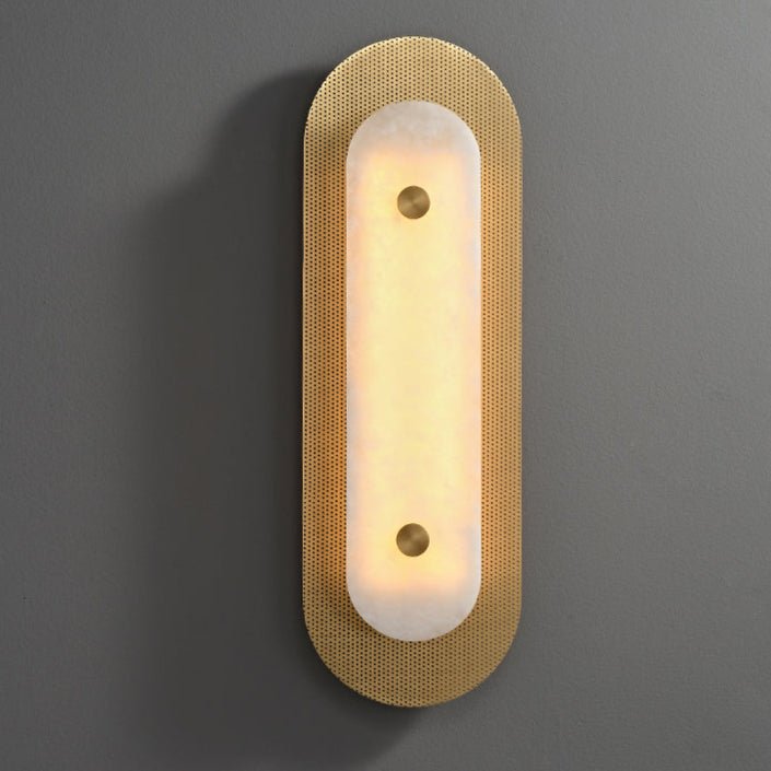 Aurelia Perforated Alabaster Wall Sconce in Gold