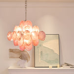Aurelia Pink Glass Chandelier – Handcrafted Murano-Style Pendant Light for Elegant Interiors