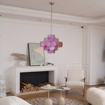 Aurelia Pink Glass Chandelier – Handcrafted Murano-Style Pendant Light for Elegant Interiors