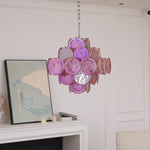 Aurelia Pink Glass Chandelier – Handcrafted Murano-Style Pendant Light for Elegant Interiors