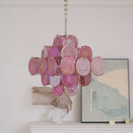 Aurelia Pink Glass Chandelier – Handcrafted Murano-Style Pendant Light for Elegant Interiors