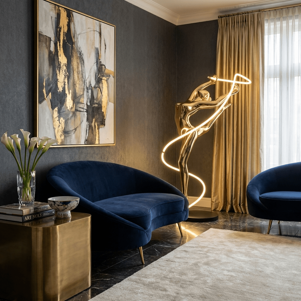 Aurelia Ribbon Dancer Sculptural LED Floor Lamp