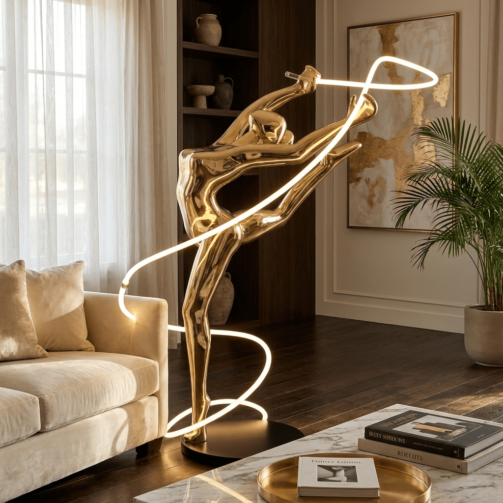 Aurelia Ribbon Dancer Sculptural LED Floor Lamp