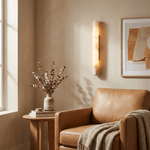 Aurelia Slim Alabaster Linear Wall Sconce — Natural Stone LED
