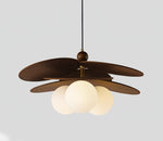 Aurelian Bloom Wooden Pendant Light with Opaline Glass Globes
