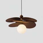 Aurelian Bloom Wooden Pendant Light with Opaline Glass Globes
