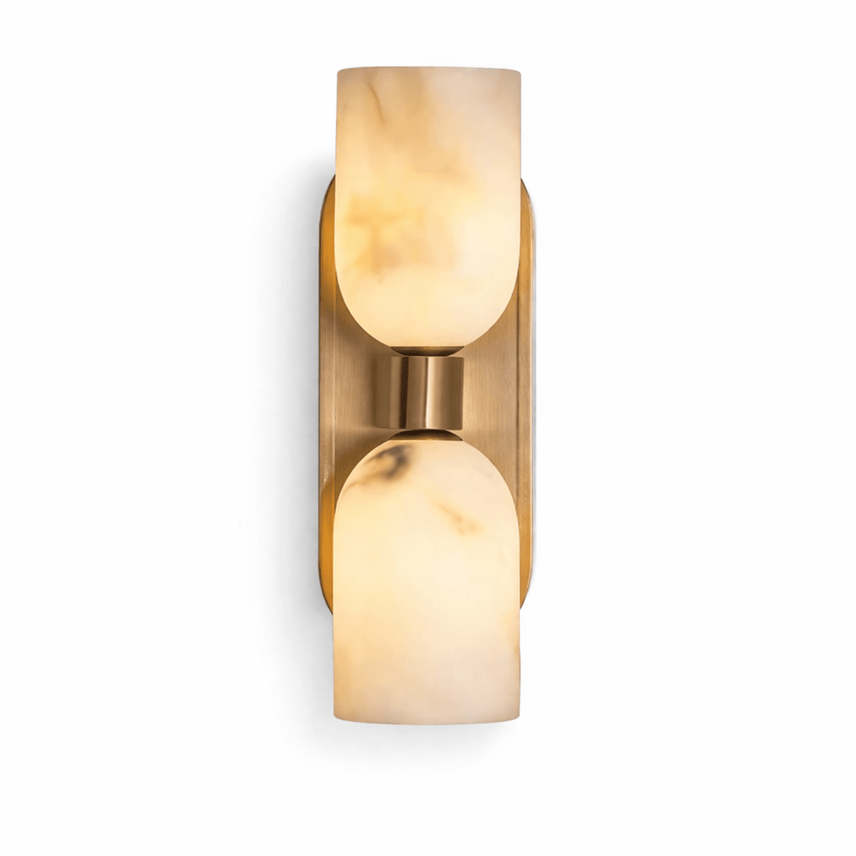 Aurelian Twin Alabaster Wall Sconce in Brass for Modern Interiors