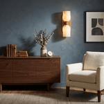 Aurelian Twin Alabaster Wall Sconce in Brass for Modern Interiors