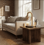Aurelio Candle Warmer Lamp – Brass & Wood Table Lamp