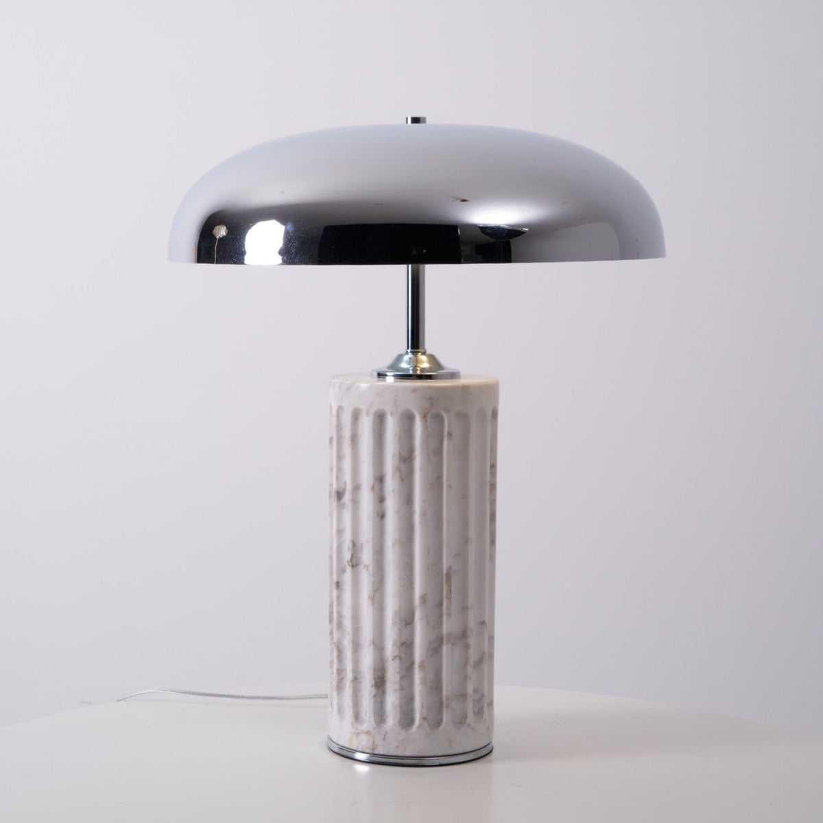 Aurelio Dome Table Lamp with Marble Base – Modern Sculptural Lighting