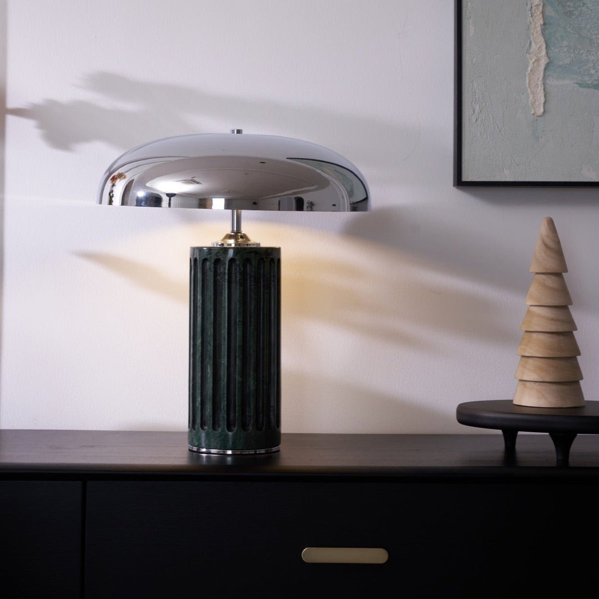 Aurelio Dome Table Lamp with Marble Base – Modern Sculptural Lighting