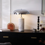 Aurelio Dome Table Lamp with Marble Base – Modern Sculptural Lighting