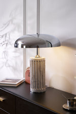 Aurelio Dome Table Lamp with Marble Base – Modern Sculptural Lighting
