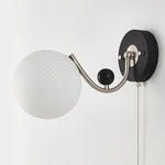 Aurelo Wall Sconce with Glass Shade and Wood Accents