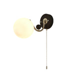 Aurelo Wall Sconce with Glass Shade and Wood Accents