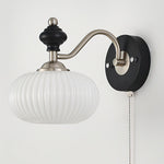 Aurelo Wall Sconce with Glass Shade and Wood Accents
