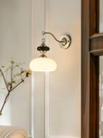 Aurelo Wall Sconce with Glass Shade and Wood Accents