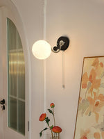 Aurelo Wall Sconce with Glass Shade and Wood Accents