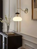 Aurelo Wall Sconce with Glass Shade and Wood Accents