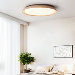 Aureum Edge Ceiling Light in Yellow Travertine — Modern Flush Mount LED