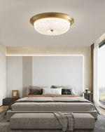 Aurevielle Semi Flush Ceiling Light in Brass and Glass