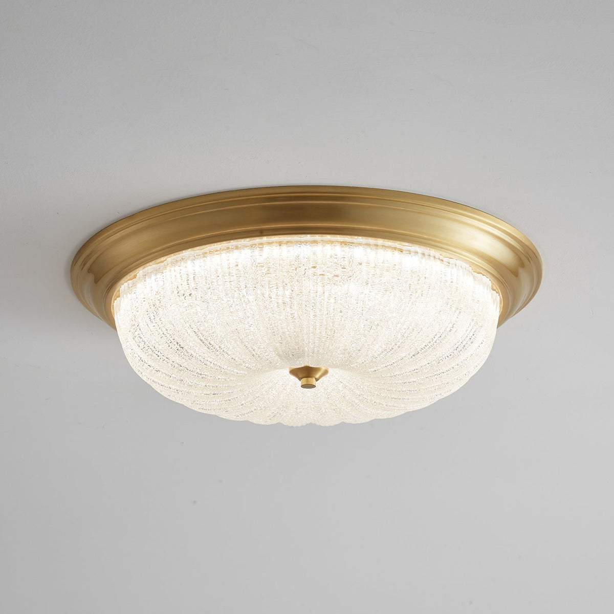 Aurevielle Semi Flush Ceiling Light in Brass and Glass