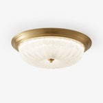 Aurevielle Semi Flush Ceiling Light in Brass and Glass