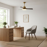 Aurevo Ceiling Fan Light with LED and Walnut Blades