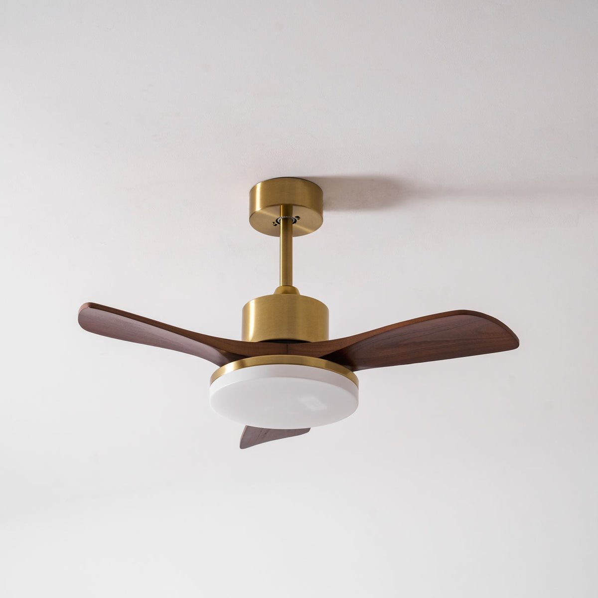 Aurevo Ceiling Fan Light with LED and Walnut Blades