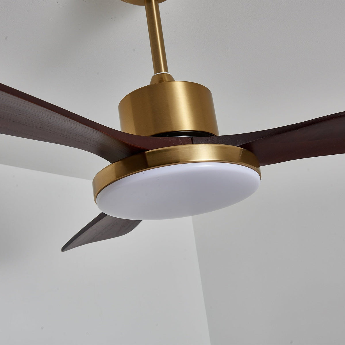 Aurevo Ceiling Fan Light with LED and Walnut Blades