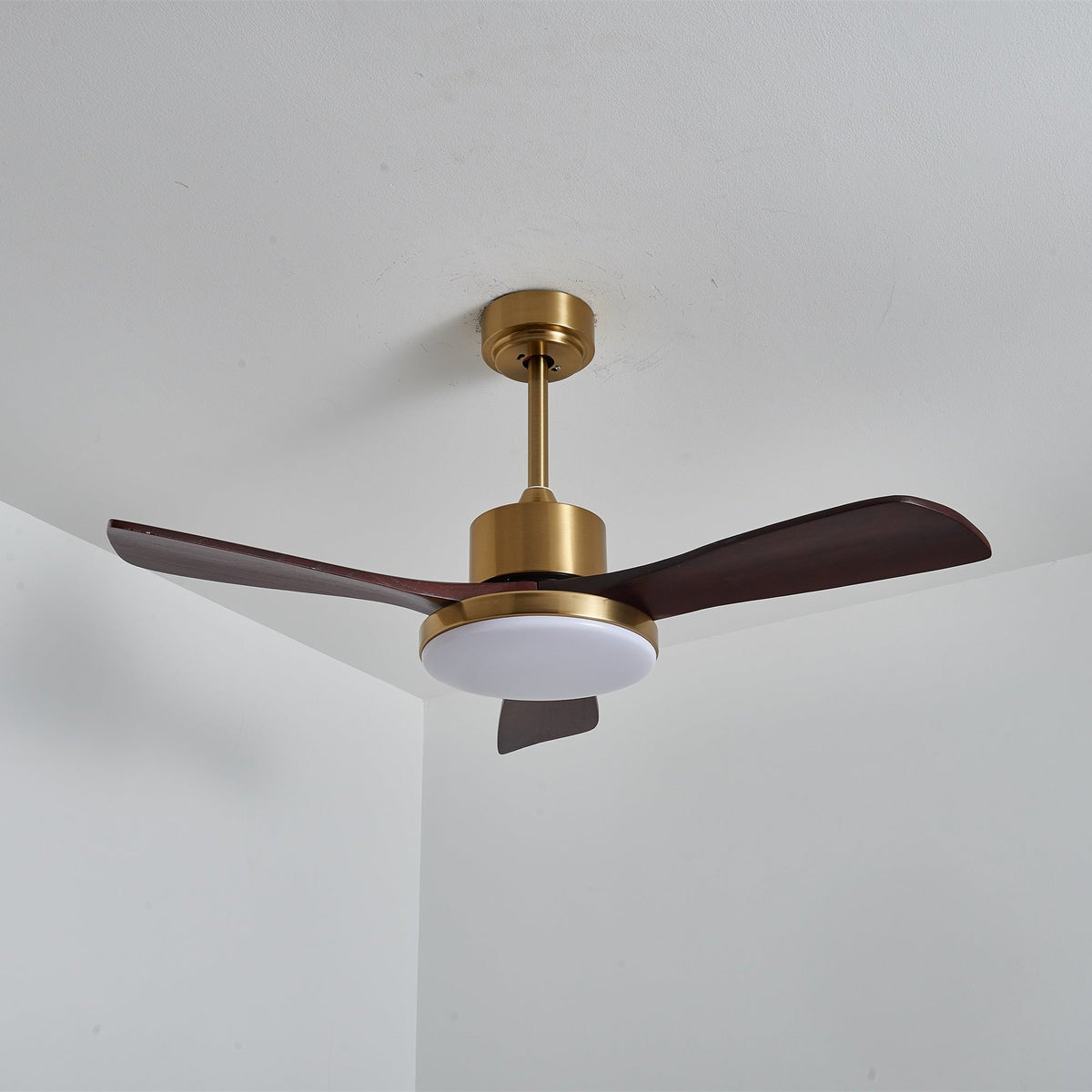 Aurevo Ceiling Fan Light with LED and Walnut Blades