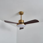 Aurevo Ceiling Fan Light with LED and Walnut Blades