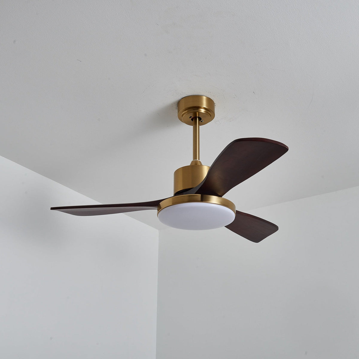 Aurevo Ceiling Fan Light with LED and Walnut Blades