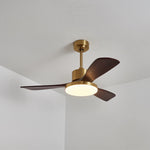 Aurevo Ceiling Fan Light with LED and Walnut Blades