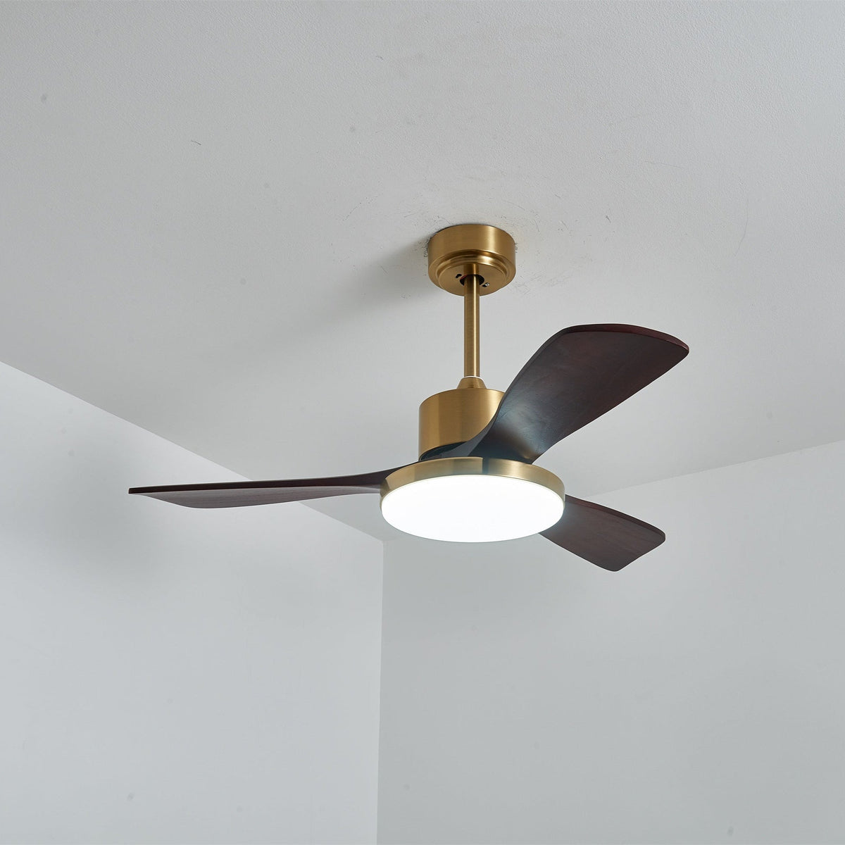 Aurevo Ceiling Fan Light with LED and Walnut Blades