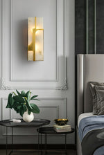 Aurevon Alabaster Wall Sconce in Brushed Brass – Modern Luxury Lighting