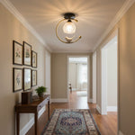 Auri Bird Ceiling Light – Sculptural Brass & Glass Flush Mount