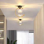 Auri Bird Ceiling Light – Sculptural Brass & Glass Flush Mount