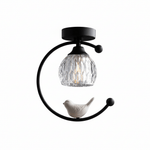 Auri Bird Ceiling Light – Sculptural Brass & Glass Flush Mount