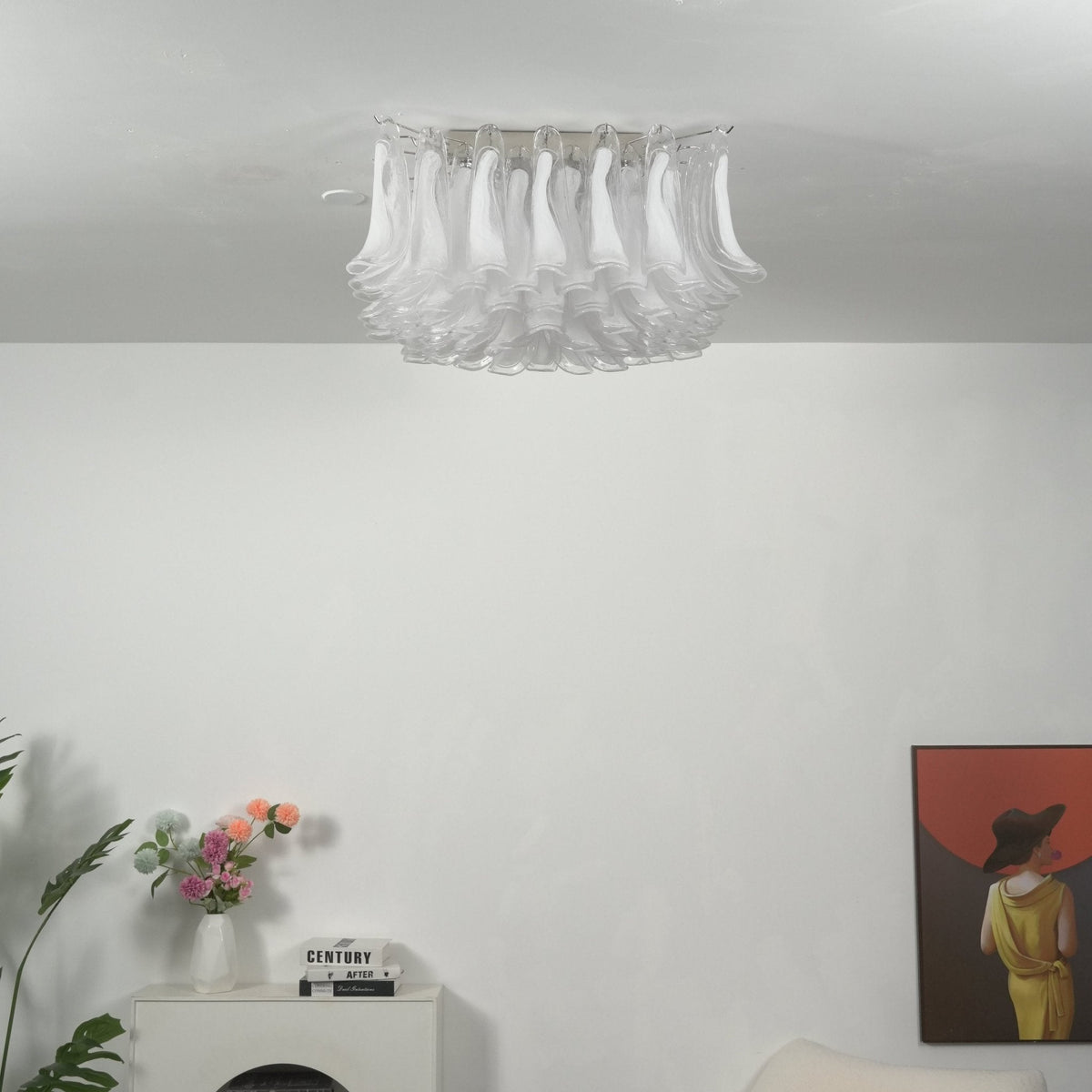 Aurielis Sculptural Glass Flush Ceiling Light for Modern Interiors