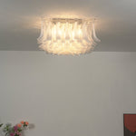 Aurielis Sculptural Glass Flush Ceiling Light for Modern Interiors
