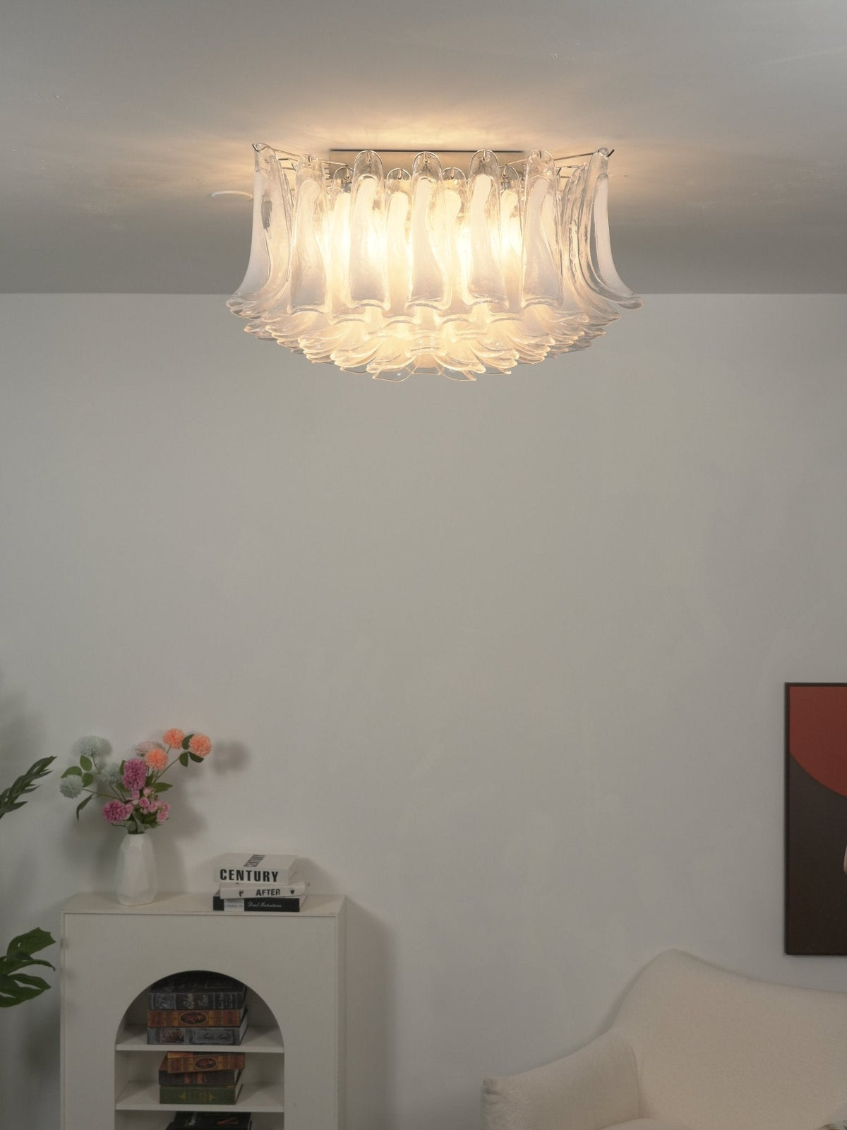 Aurielis Sculptural Glass Flush Ceiling Light for Modern Interiors